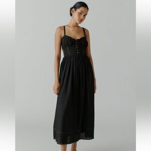 [Urban Outfitters] Cora Linen Open Back Midi Dress